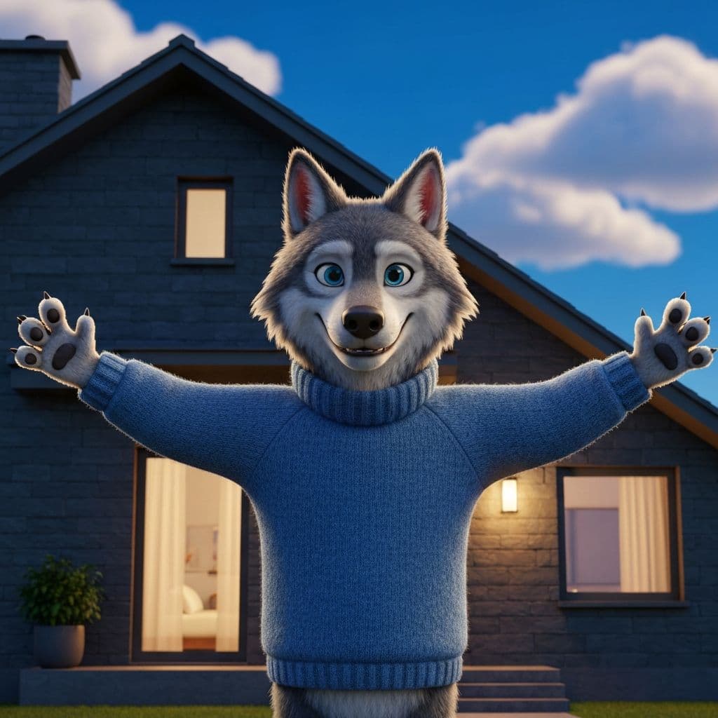 Alpha le loup protégeant votre maison