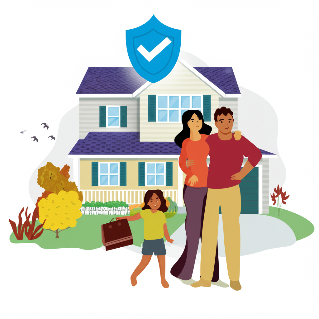 Maison familiale protégée par une assurance habitation