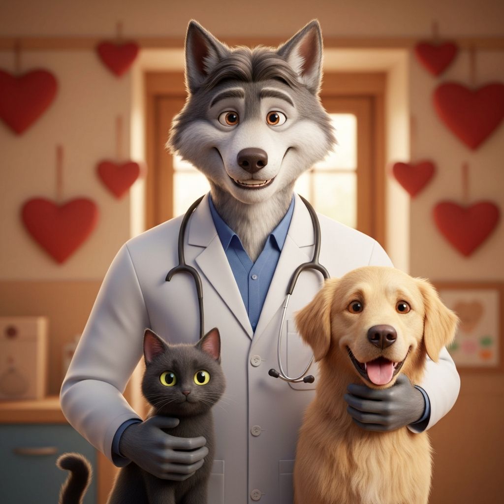 Alpha le loup vétérinaire prenant soin de vos animaux